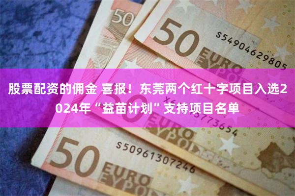 股票配资的佣金 喜报！东莞两个红十字项目入选2024年“益苗计划”支持项目名单